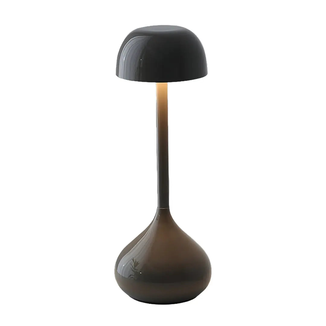 Minimalist Gourd-Shaped Rustic Metal Table Lamp - Rechargeable Design Luxe
