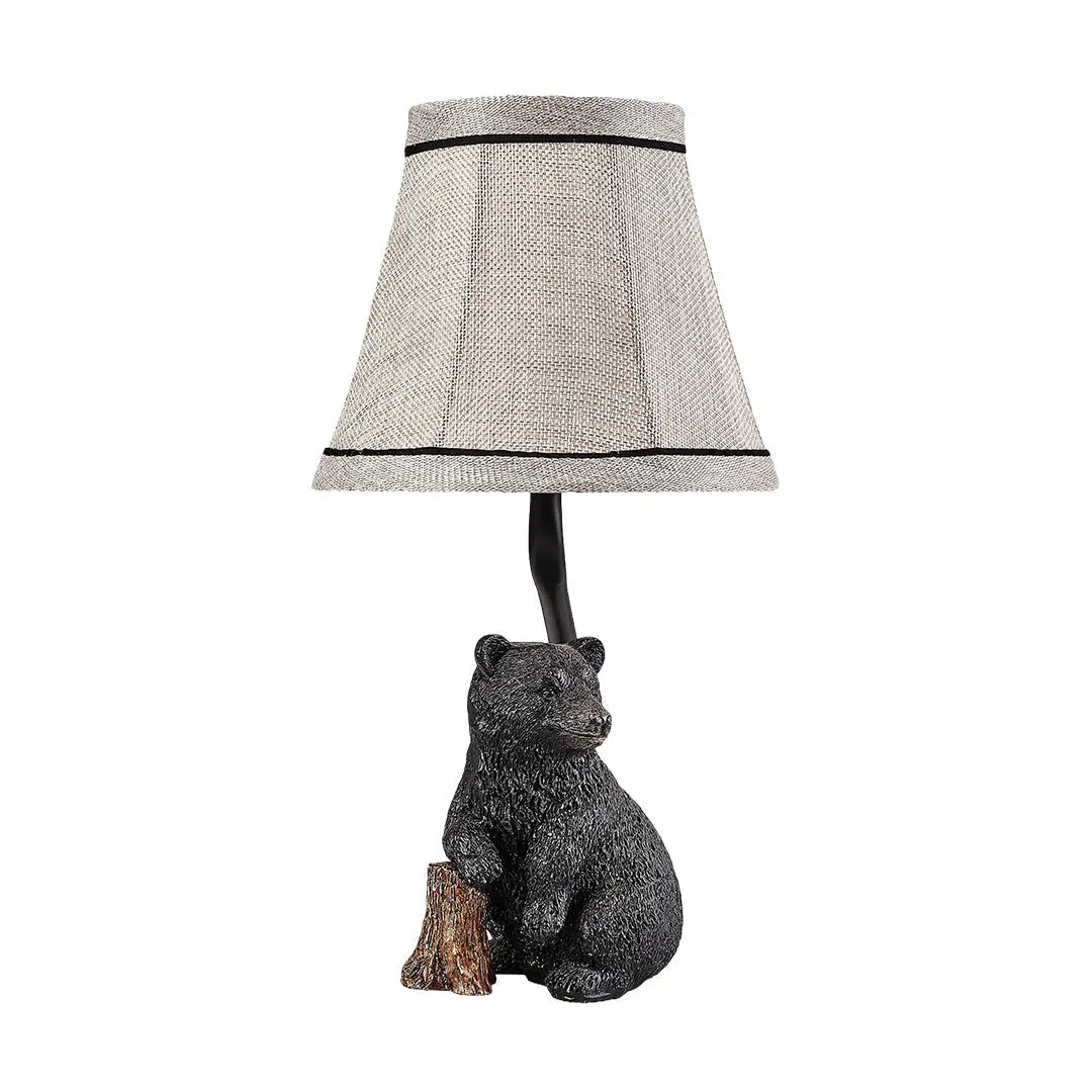 Elegant European-Style Bear Resin Table Lamp - Stylish Decorative Light Luxe