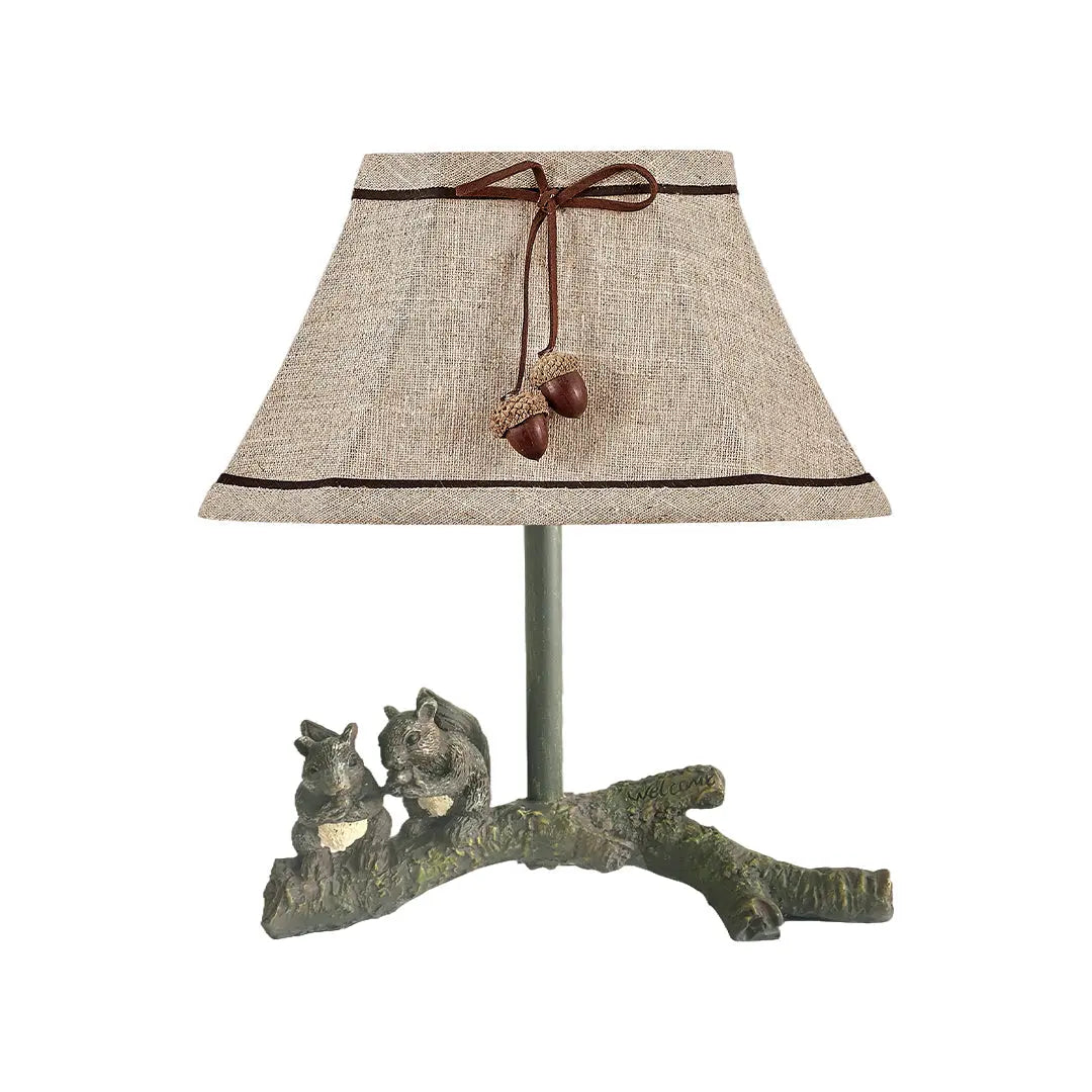 French Style Squirrel Table Lamp - Decorative Resin Light for Atmosphere Luxe
