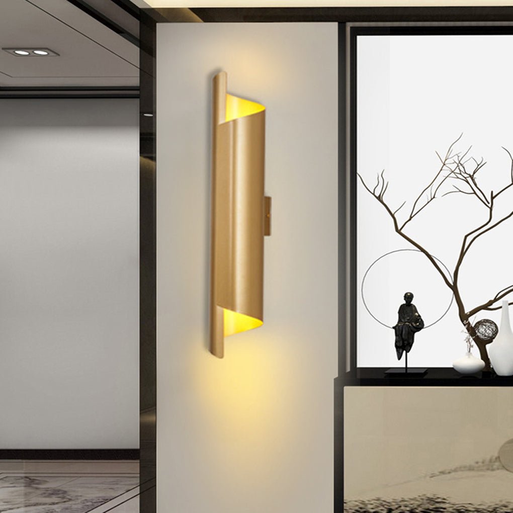 chic classic nordic led curved metal wall lamp unique design for bedside living room and aisle
