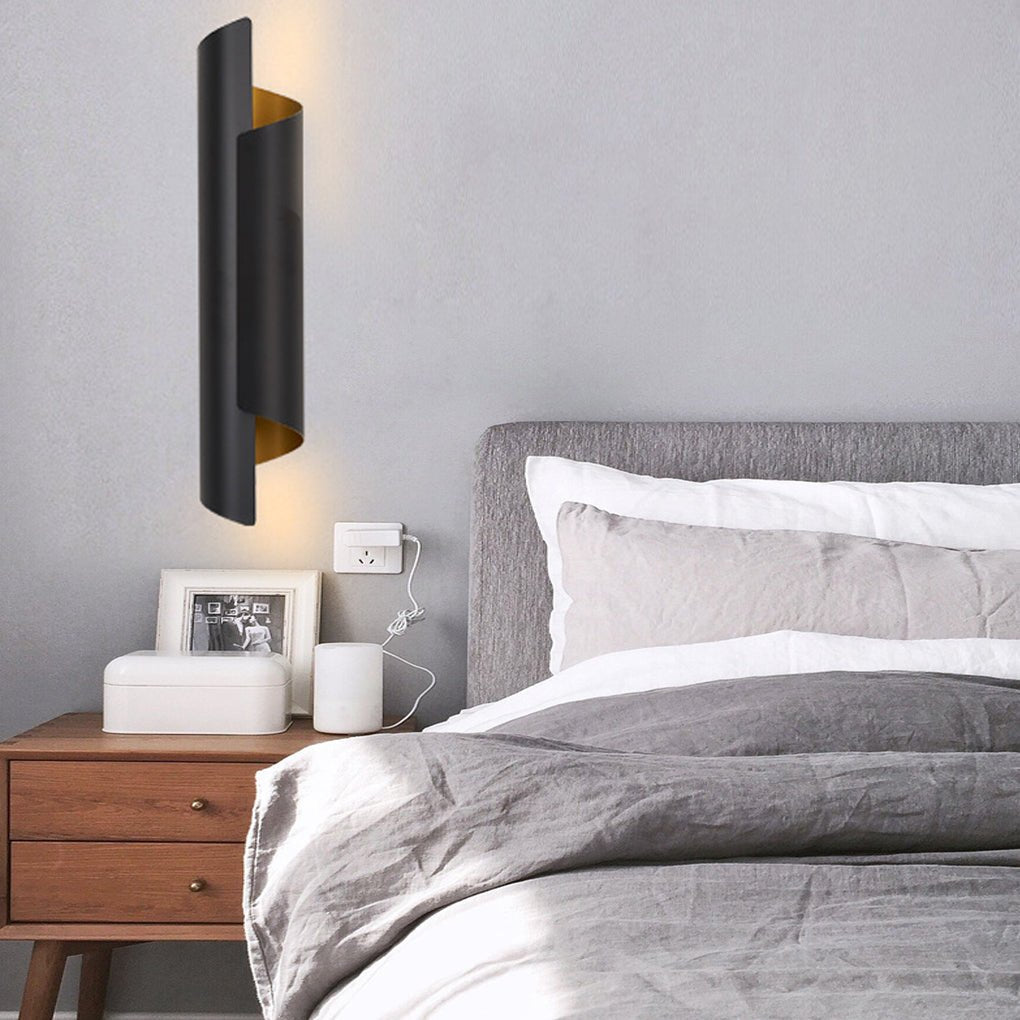 chic classic nordic led curved metal wall lamp unique design for bedside living room and aisle