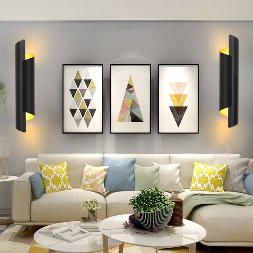 chic classic nordic led curved metal wall lamp unique design for bedside living room and aisle