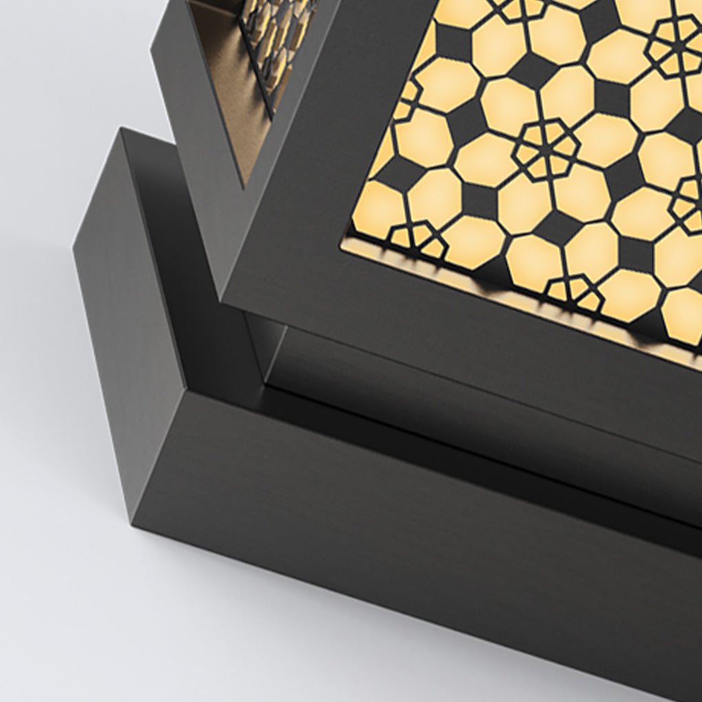 Rectangular Carved Floral Bollard Light — Imitation Marble & Stainless Steel, E27, IP54, 3000K Warm White