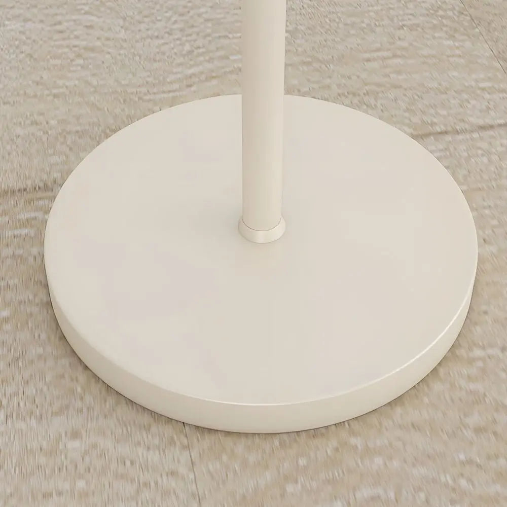Chrome Arc Floor Lamp with White Dome Shade Luxe