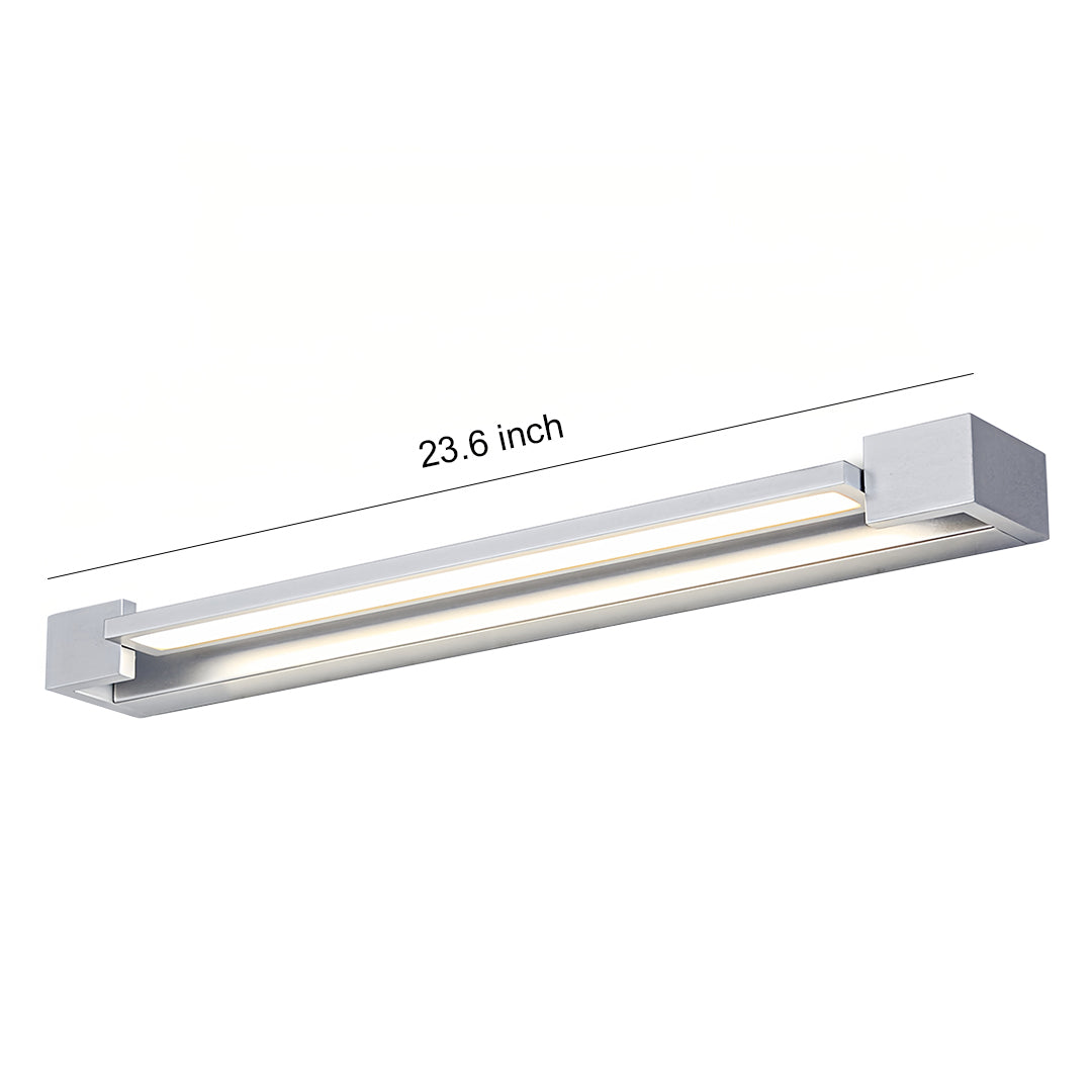 Modern Chrome Bathroom Vanity Light Bar — Aluminum & Iron, 20W LED, 360° Rotatable, 4000K Neutral