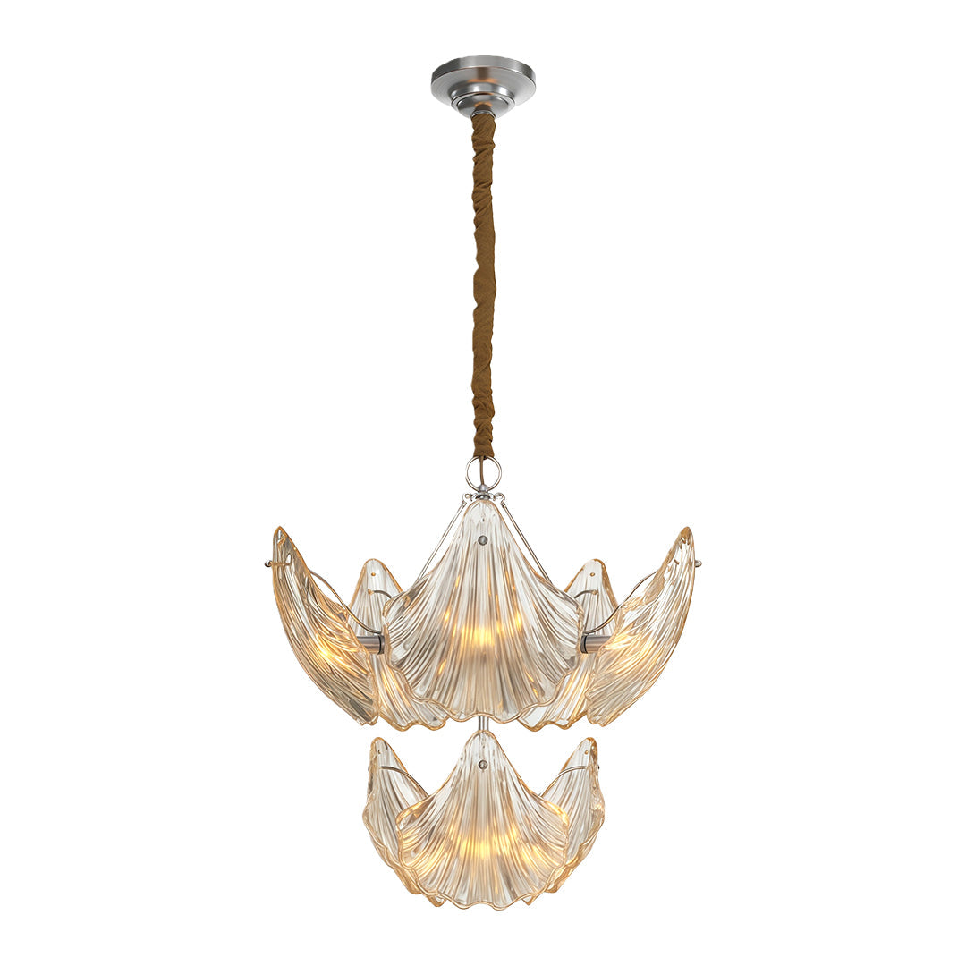 Copper and Glass Large Chandelier — Modern, E14, 8-Head or 20-Head, Black / Chrome / Copper Finish