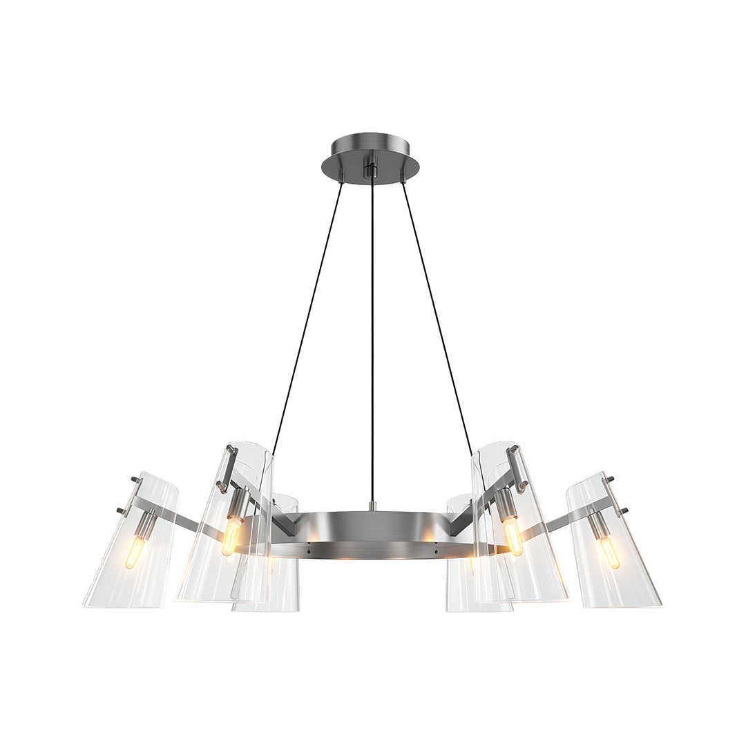 Modern Cluster Chandelier — All-Copper Frame, Acrylic Shade, G9, 6- or 8-Light, Copper / Chrome / Black