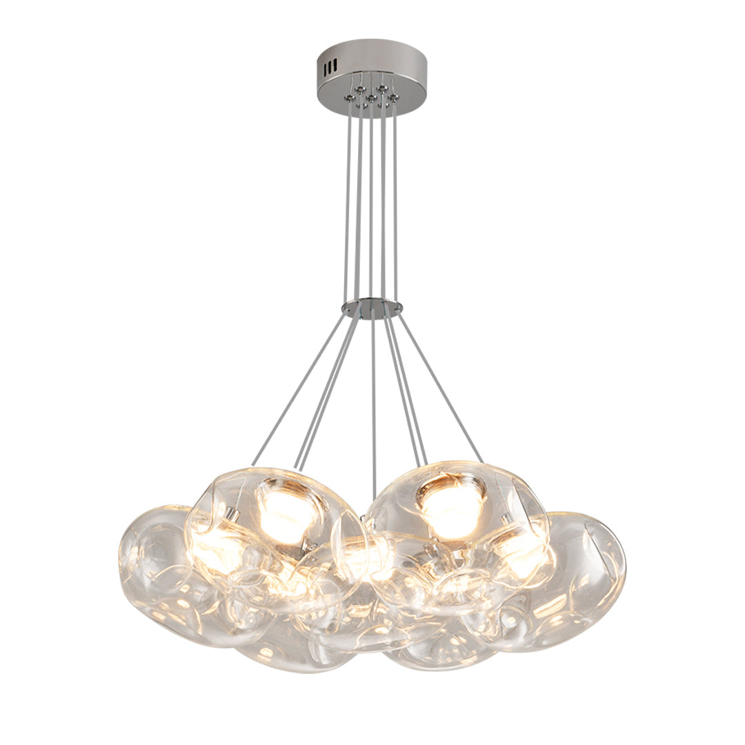 Minimalist Starry Sky LED Chandelier — Stainless Steel and Glass, 7- or 13-Light, Three-Color Dimming, Ra≥97