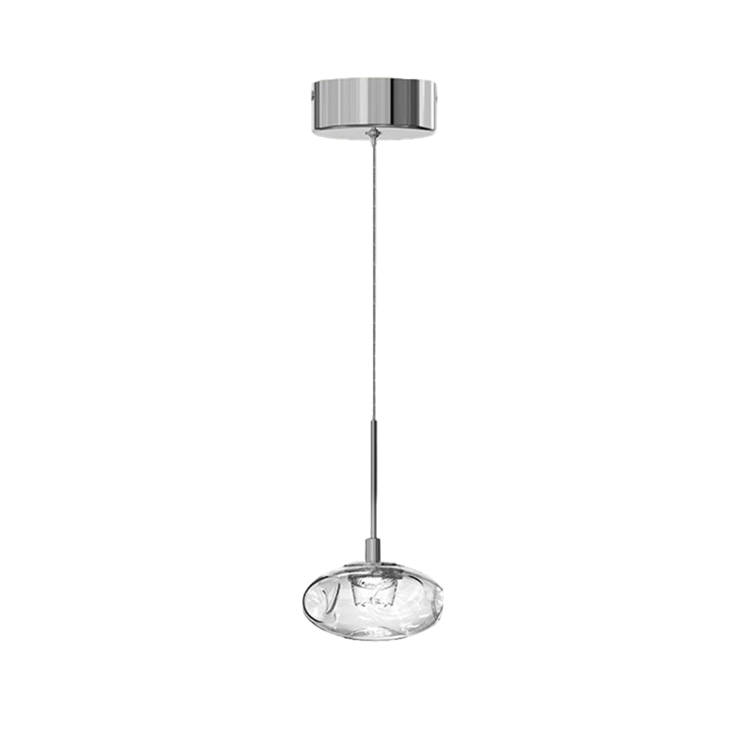 Minimalist Italian Ring Pendant Light — Nano Glass & Stainless Steel, LED, 3-Step Dimming, Ra≥97, Chrome or Gold