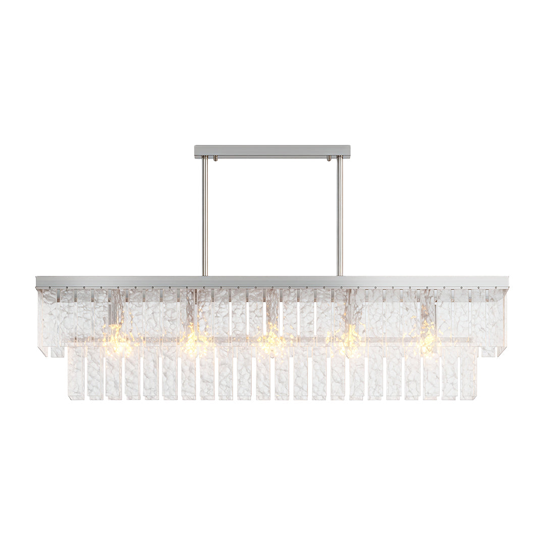 Minimalist Full-Copper Chandelier — Transparent Glass, E14, Round or Linear, Modern Geometric