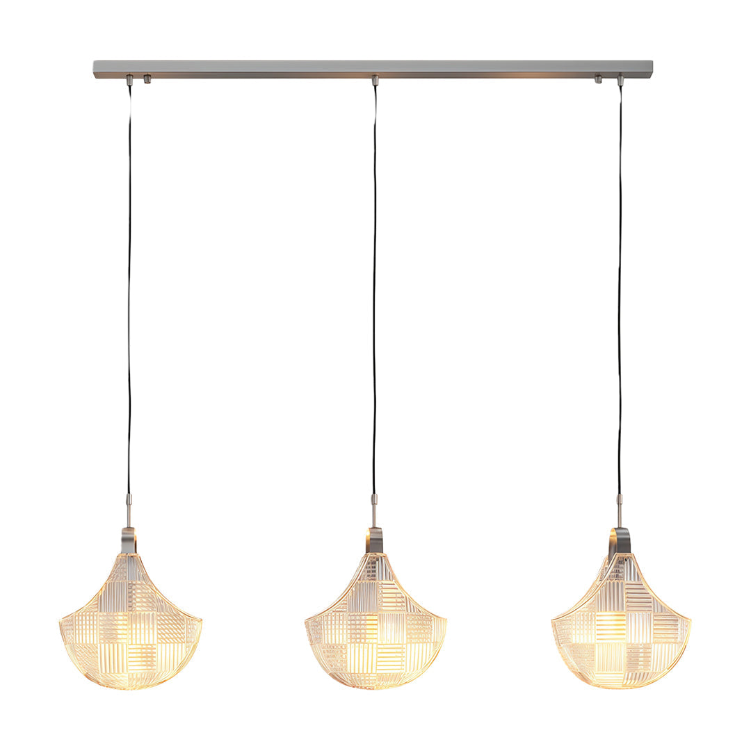 Shell Chandelier — Seashell Glass Shades, Full Copper Frame, G9, 3/7/9/16-Light, Copper / Chrome / Black