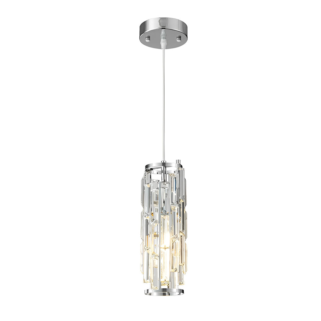 Industrial Mini Crystal Pendant — Iron Frame, Crystal Glass Shade, 1- or 3-Light, E27, Black / Gold / Chrome