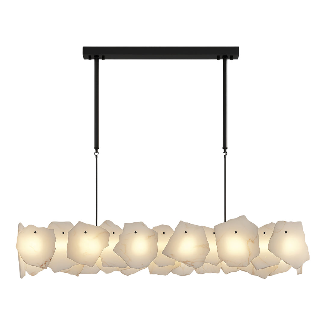Cloud Stone LED Chandelier — Full Copper, Three-Color Dimming (3000K/4000K/6000K), Round & Rectangular