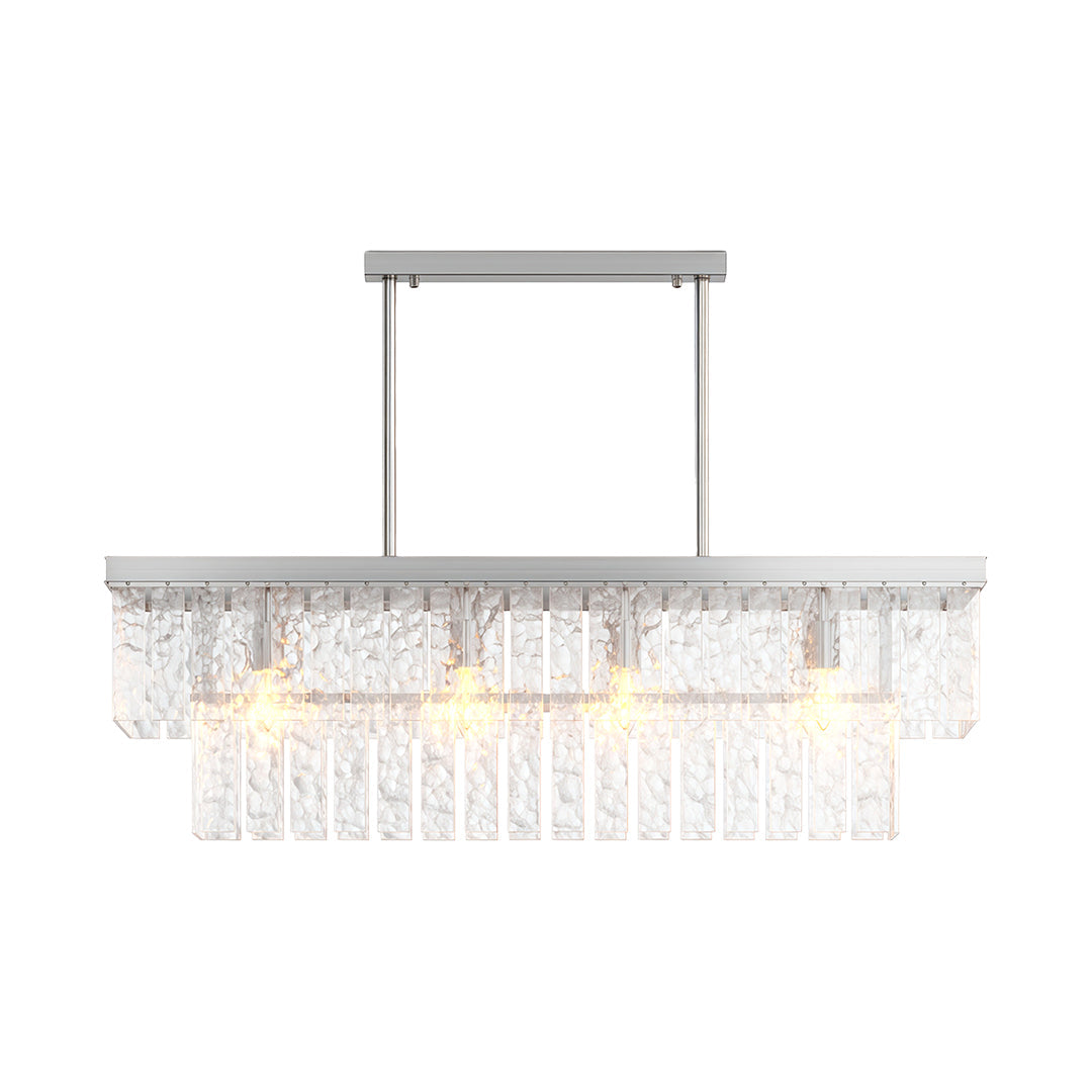 Minimalist Full-Copper Chandelier — Transparent Glass, E14, Round or Linear, Modern Geometric