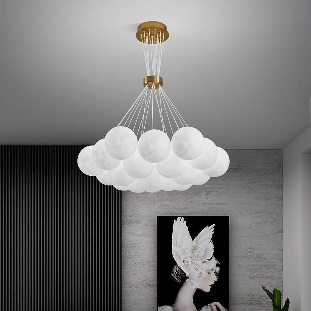 Cluster Globe Chandelier — Glass and Metal, G9 LED, 9/13/17-Light, 16" Diameter, 3000K/6000K