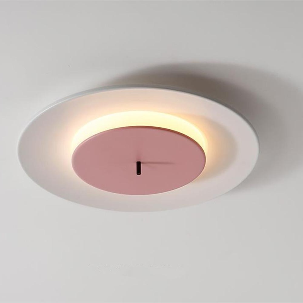 2-Circle LED Flush-Mount Ceiling Light — Aluminum, 12W, 3000K–5000K, 18" Diameter