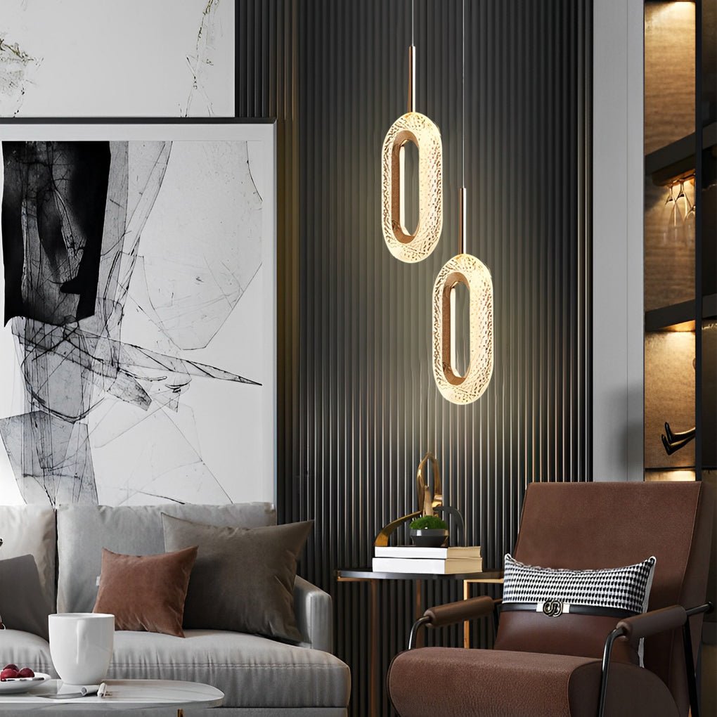 Modern Minimalist Pendant Light — Aluminum & Acrylic, Circle / Oval / Water Drop, Three-Step Dimming, 1- or 2-Light