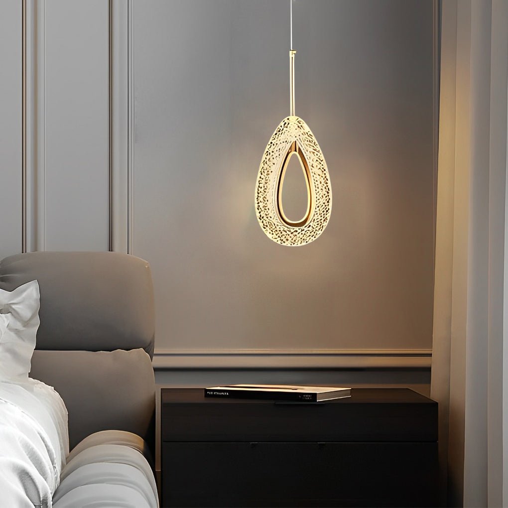 Modern Minimalist Pendant Light — Aluminum & Acrylic, Circle / Oval / Water Drop, Three-Step Dimming, 1- or 2-Light