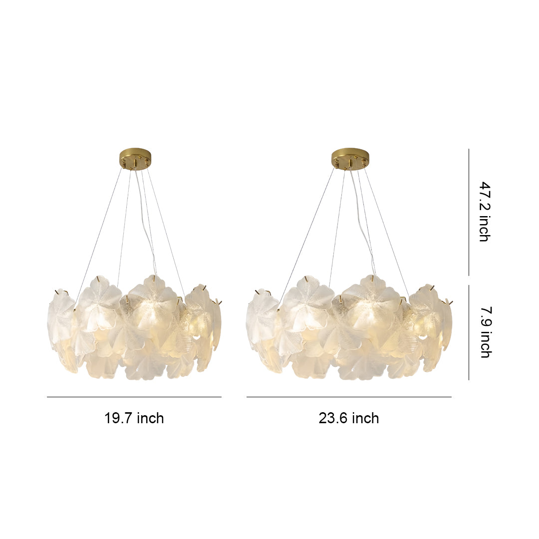 French Wreath Glass Garland Chandelier — K9 Crystal Clover Shades, 3-Step Dimming, 50cm / 60cm