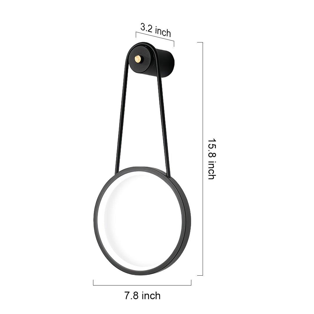 Modern Minimalist LED Wall Sconce — Iron, Silicone Shade, 16W, 3-Step Dimming (3000K/4500K/6000K), Black or Gold