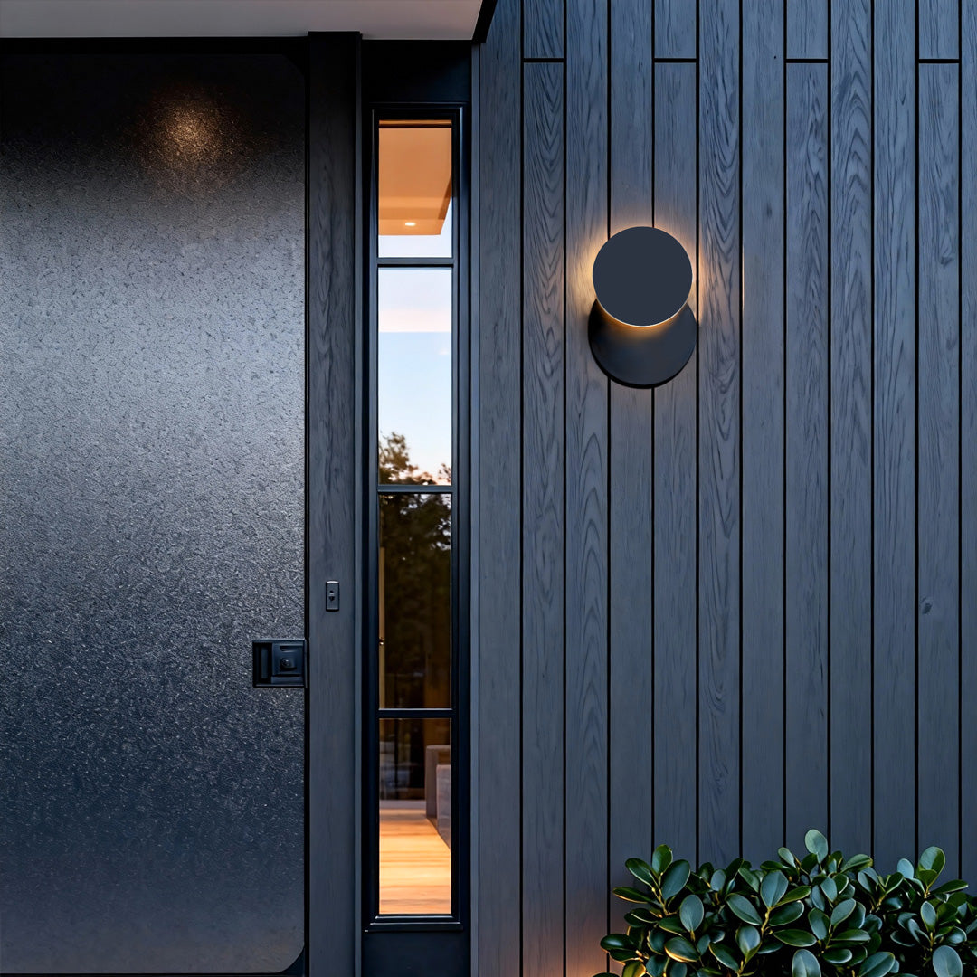 Geometric Outdoor Wall Sconce — Black Aluminum, 10W LED, IP54, Square / Triangle / Round