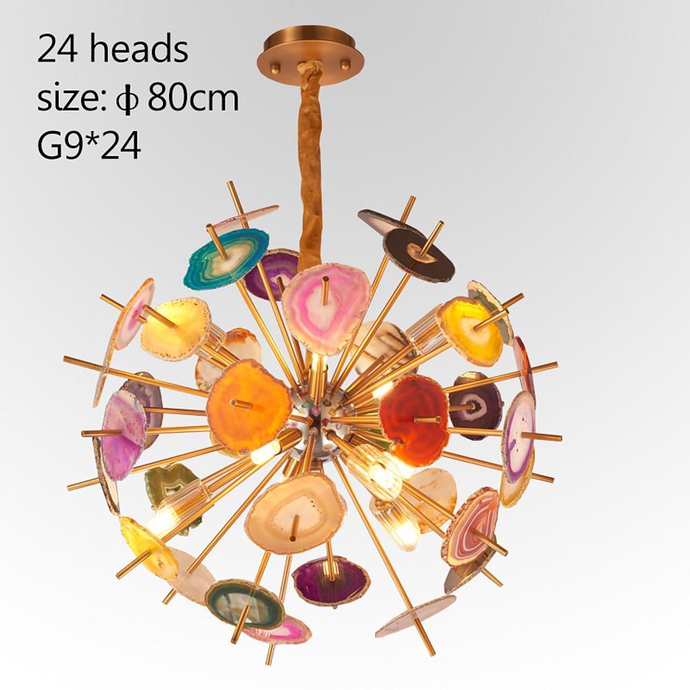 3-Globe Colorful Chandelier — Modern LED, G9, 12-Light or 24-Light, 24"–31" Diameter