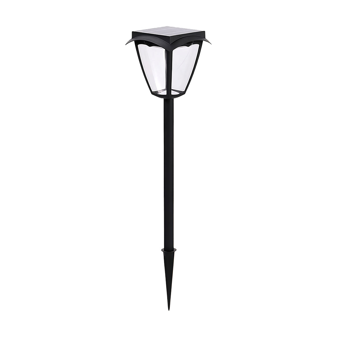 Solar Path Light — Black Aluminum, LED, Dual Color Temperature (3000K/6000K), IP65 Weatherproof