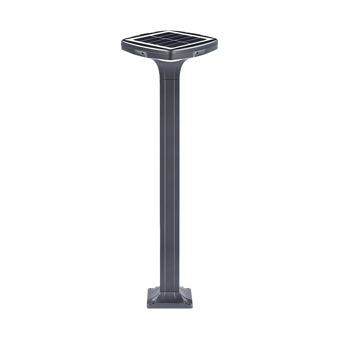 Outdoor Bollard Light — Black Aluminum, LED, Solar / Hardwired, IP65, 4 Heights, 3000K / 6000K