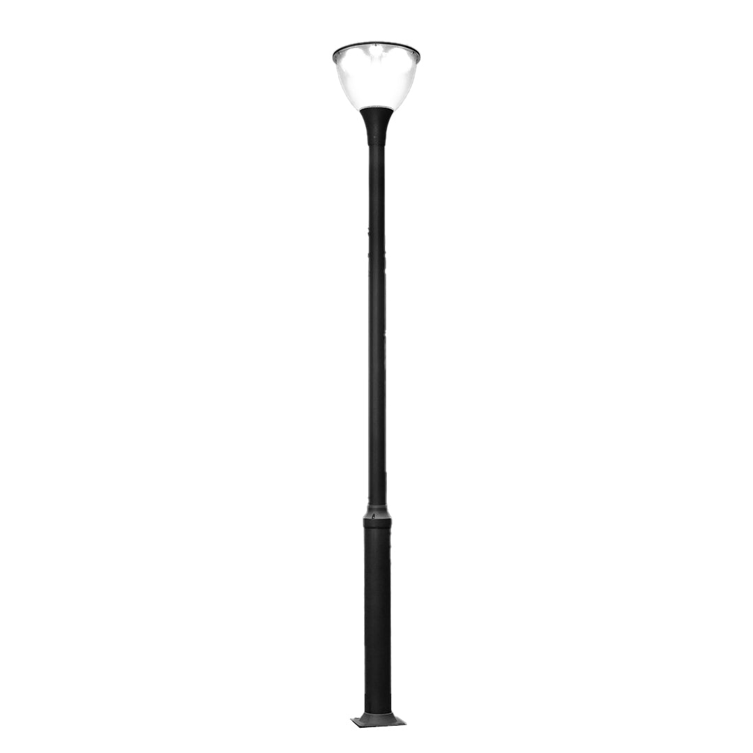 Modern Minimalist Outdoor Post Light — Matte Black Aluminum, Dome, LED, 36W / 48W, 3000K, IP65, 3-Meter Pole