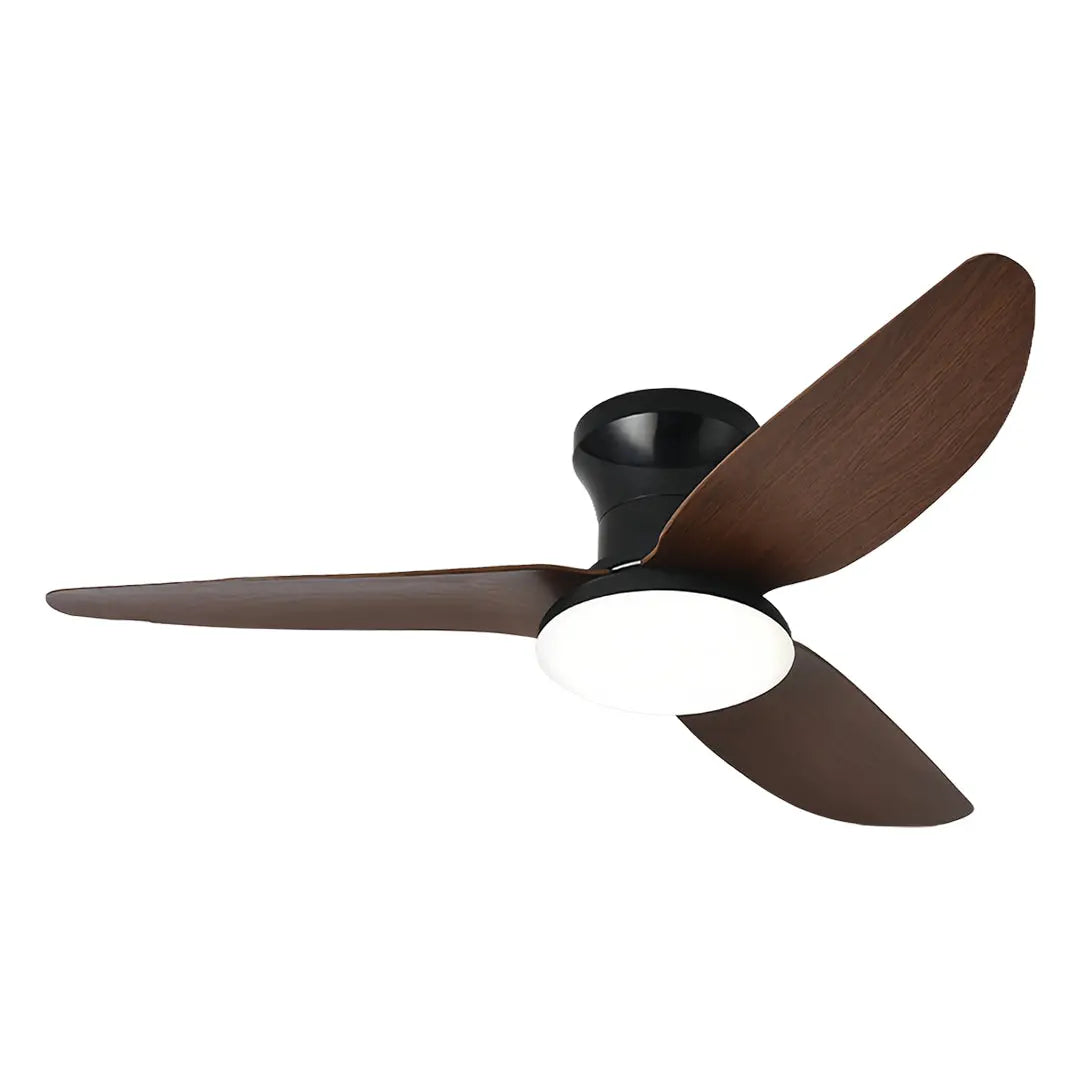 Modern Small 3-Blade Ceiling Fan with Remote Control and Dimmer Light - Quiet Operation Luxe