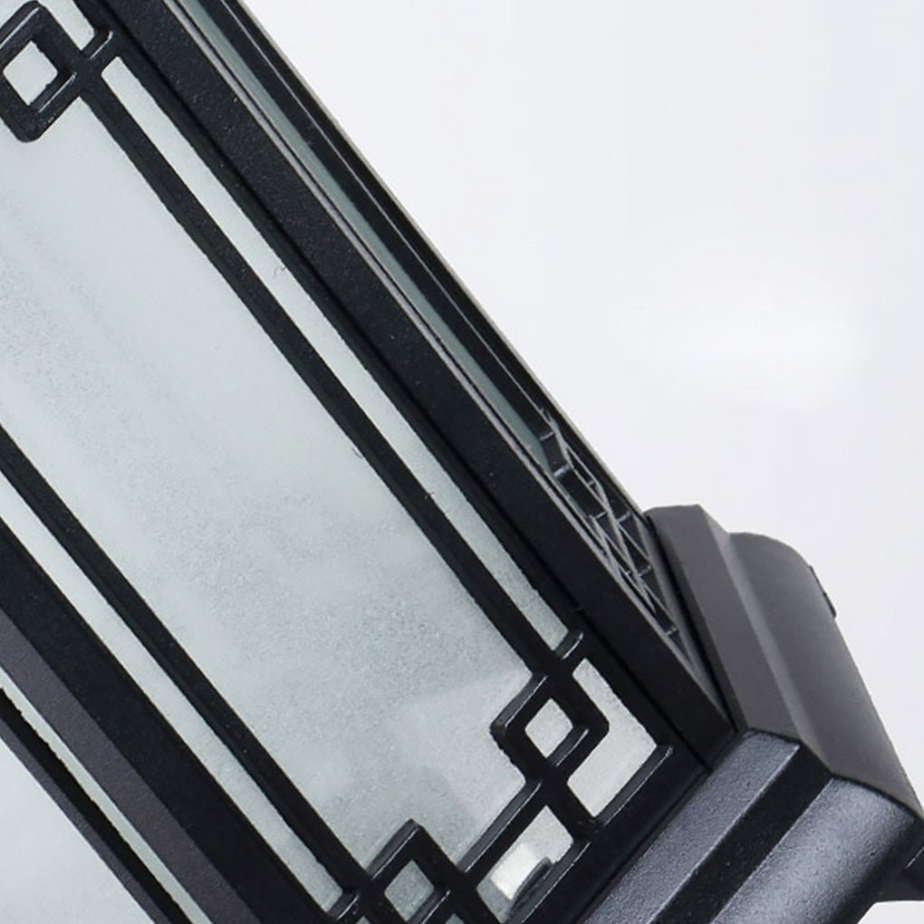 Rhombus Outdoor Post Light — Aluminum and Frosted Glass, E27, IP65, Warm White 3000K