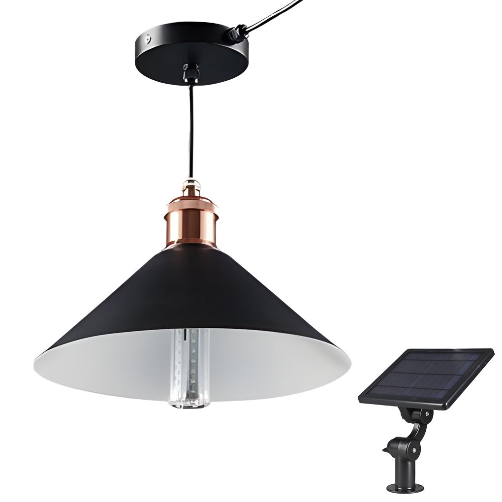 classic conical led solar pendant lights waterproof hanging garden lights