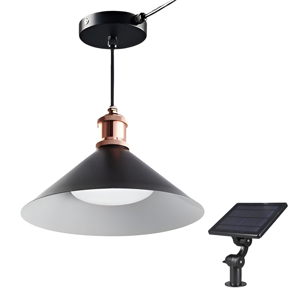 classic conical led solar pendant lights waterproof hanging garden lights