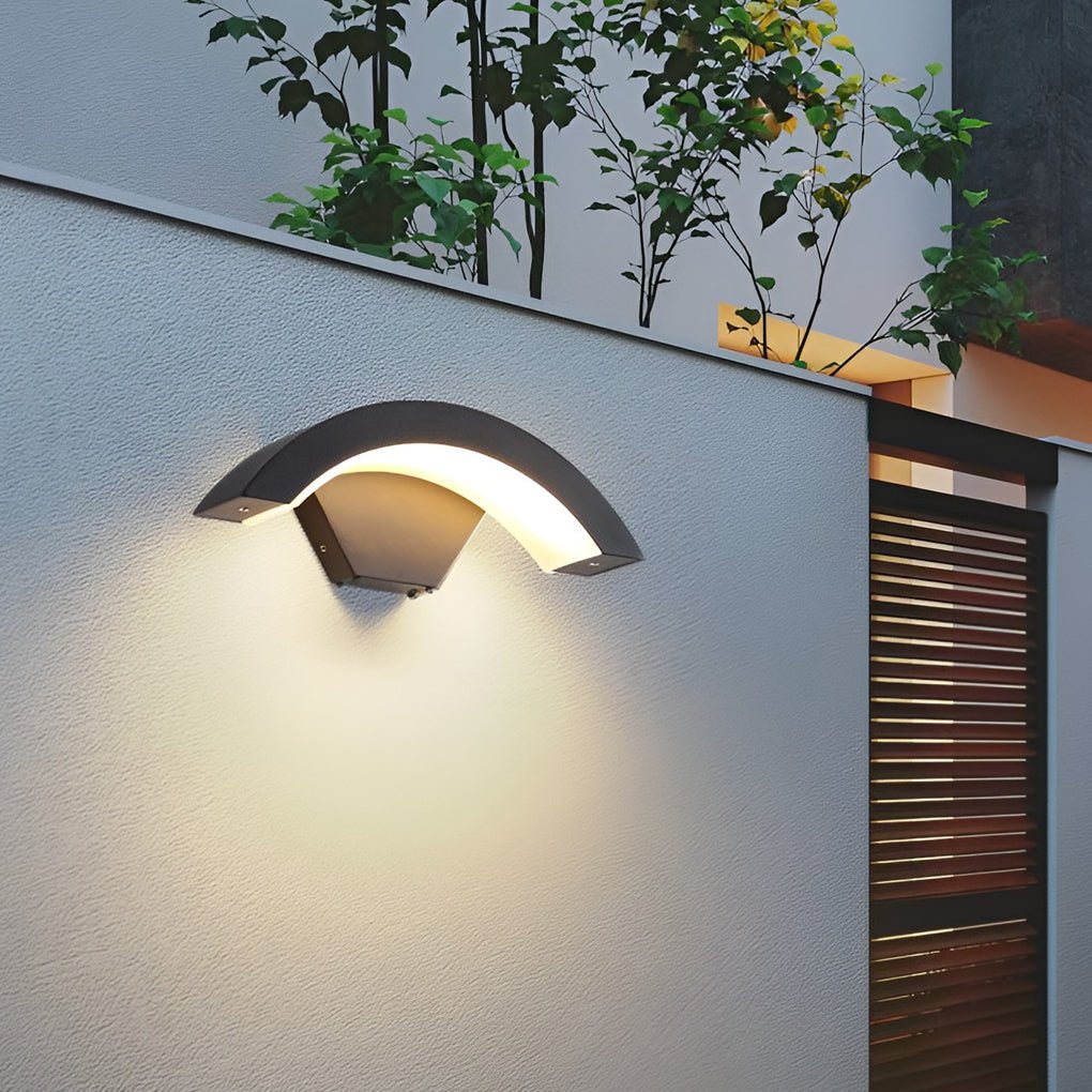 classic curved led wall light outdoor downlight sconce for porch wall mounted