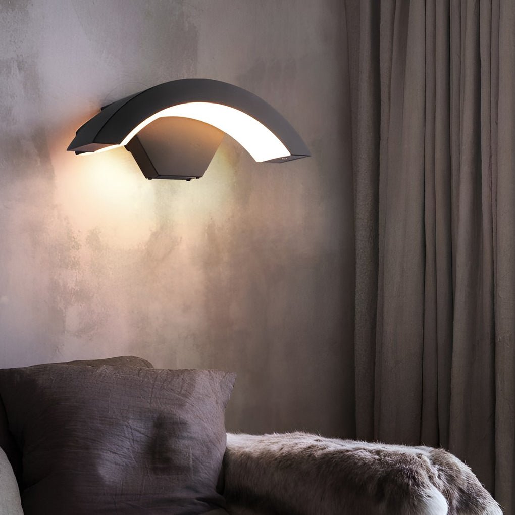 classic curved led wall light outdoor downlight sconce for porch wall mounted