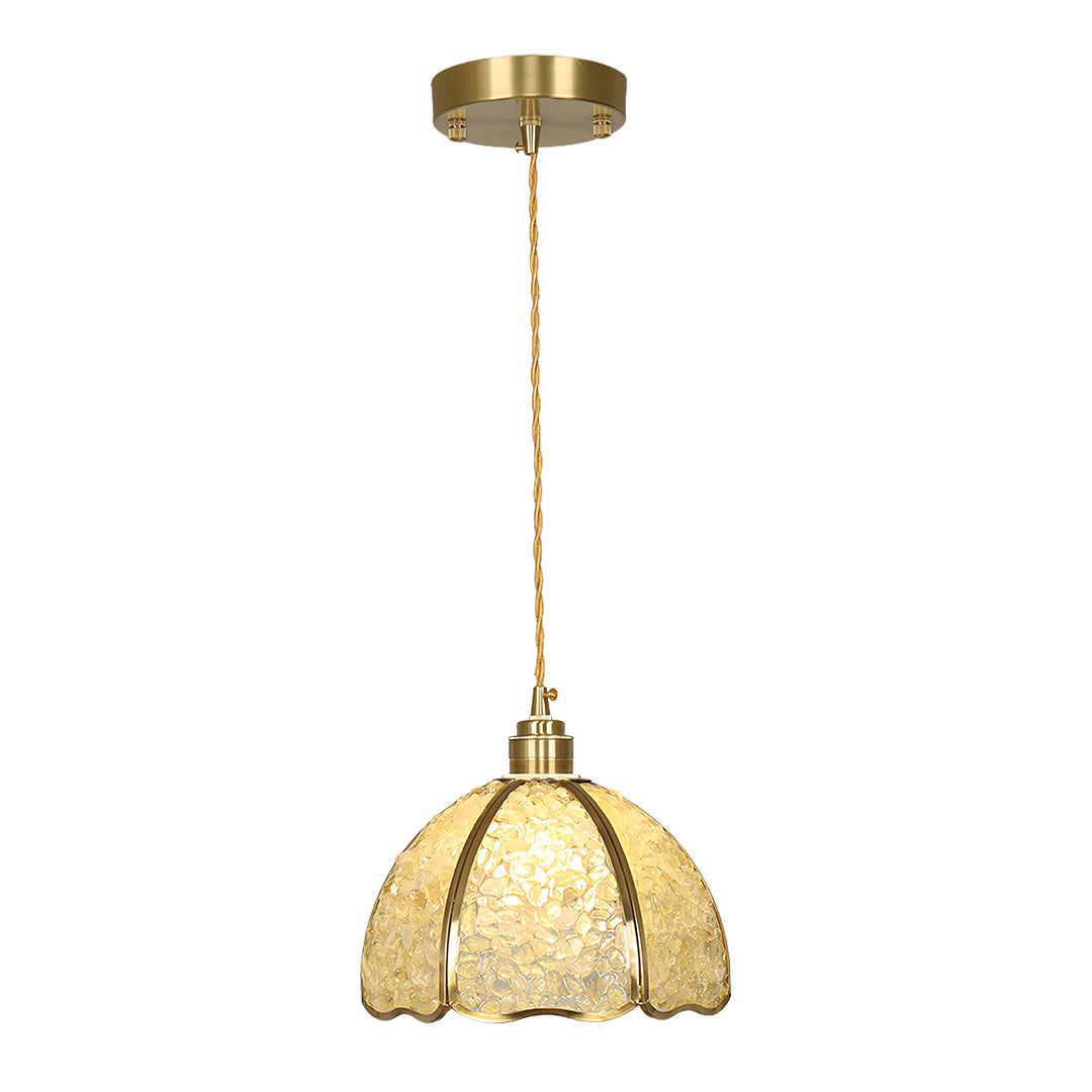 Vintage Crystal Mini Pendant — Full Copper, E27, 12W LED, Three-Color Dimming, 8.66" Diameter, 7 Styles