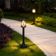 European Column Garden Bollard Light — Matte Black Aluminum, 9W LED, IP44, E26, 30.5" H