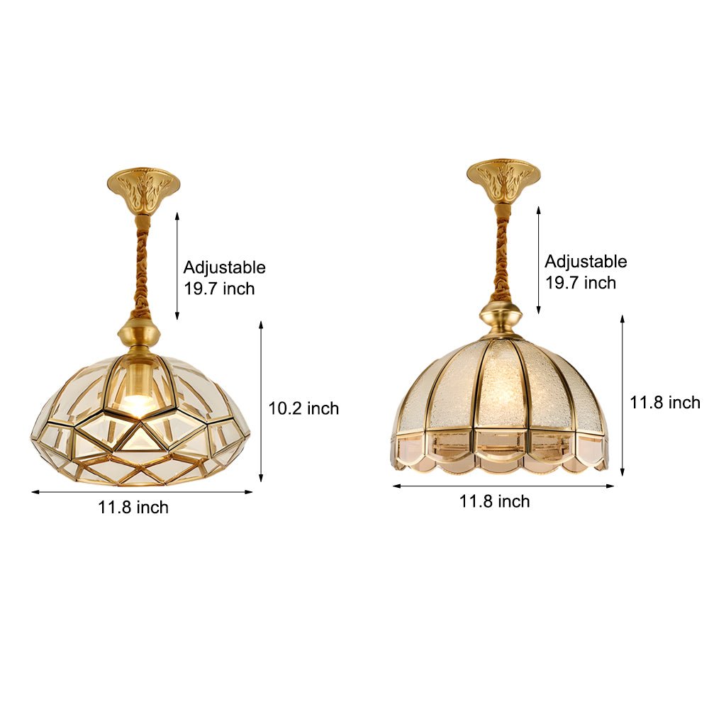 Classic Glass Flower Chandelier — Copper and Frosted Glass, E27, 3-Step Dimming (3000K/4500K/6000K), 11.8" Diameter