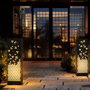 Snowflake Perforated Bollard Garden Light — Stainless Steel, E27, IP54, 3000K, 14"/22"/24"