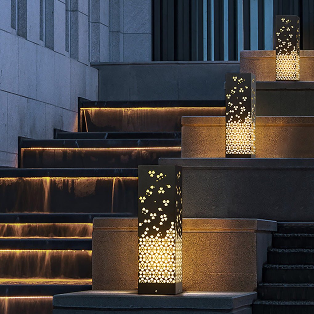 Decorative Snowflake Design Asian-Style Perforated Garden Lighting