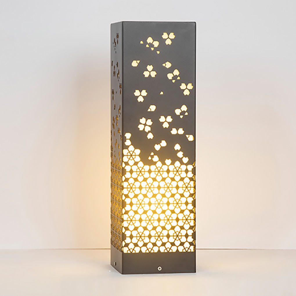 Snowflake Perforated Bollard Garden Light — Stainless Steel, E27, IP54, 3000K, 14"/22"/24"
