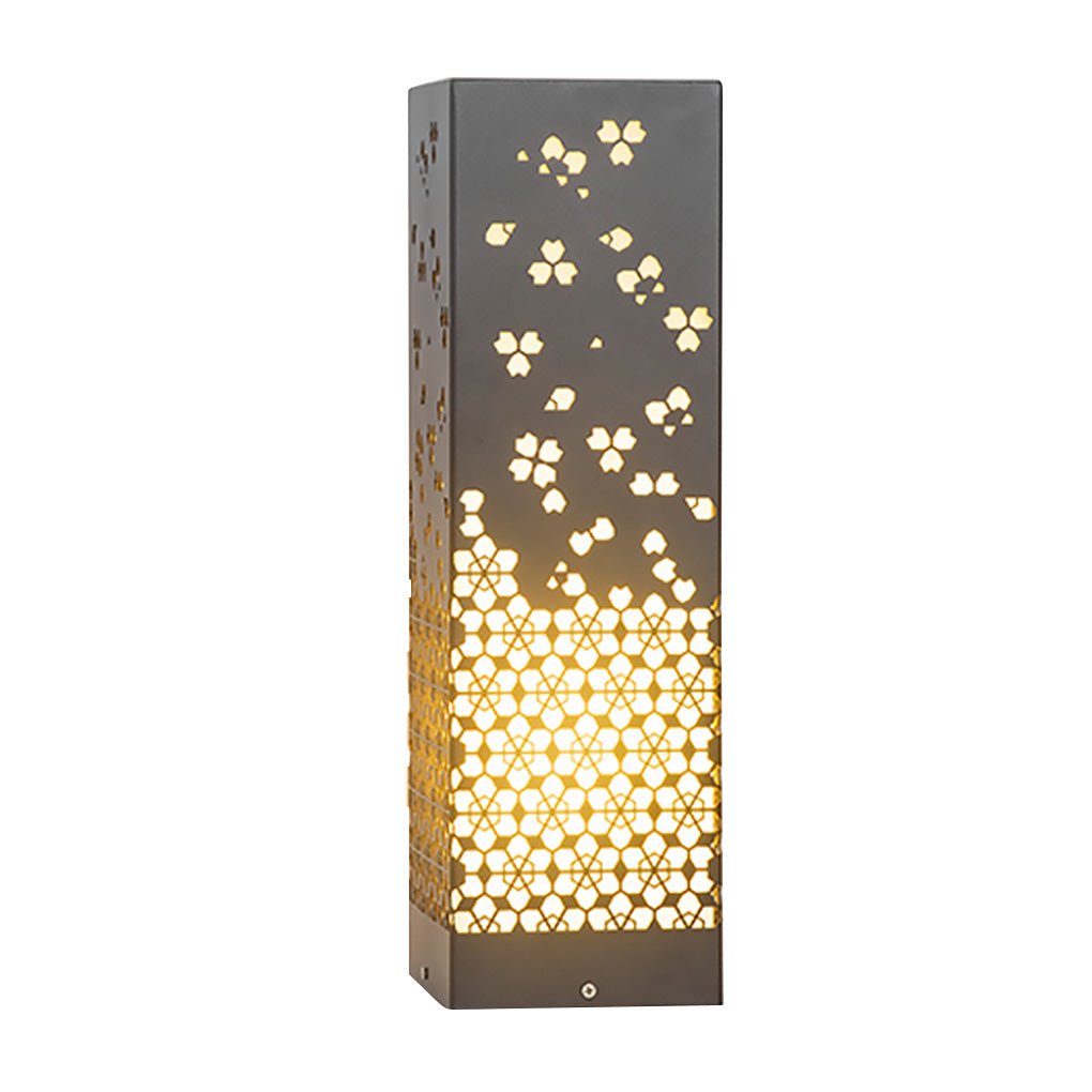 Snowflake Perforated Bollard Garden Light — Stainless Steel, E27, IP54, 3000K, 14"/22"/24"