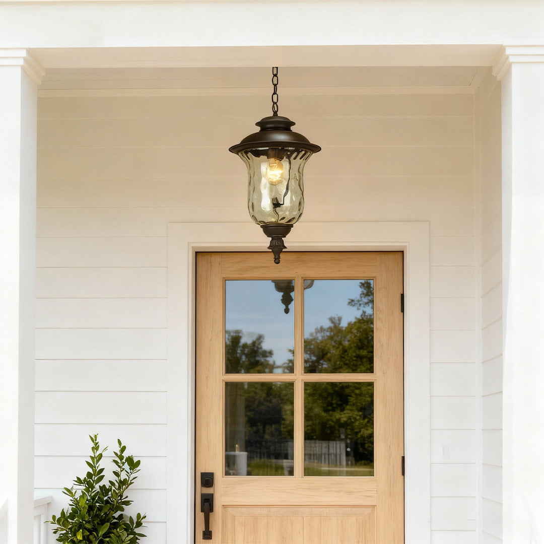 Industrial Outdoor Pendant Light — Aluminum, Transparent Glass, 12W 3000K, IP44, 1-Light
