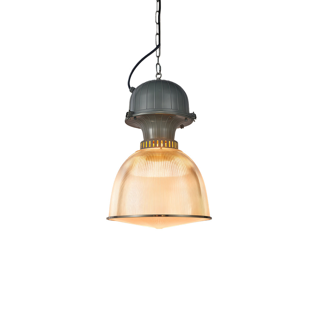 Industrial Pendant Light — Gray Aluminum, Transparent PC Shade, E27, 9W, 59.1" Adjustable Chain