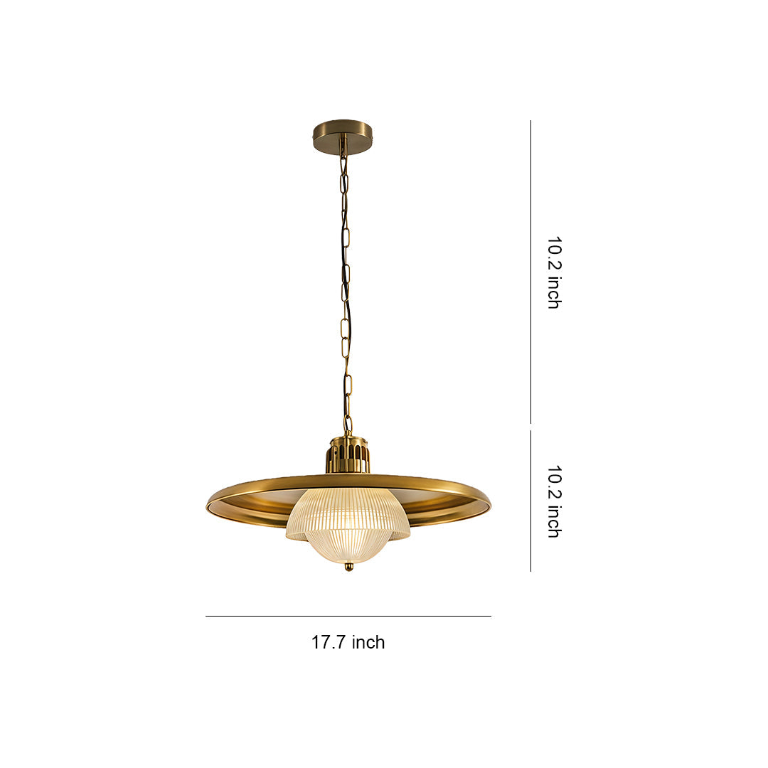 Adjustable Industrial Pendant Light — Antique Copper Iron, Transparent Glass, E14 LED, 12W, 59" Chain, 17.72" Wide
