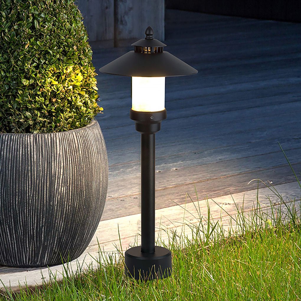Classic Outdoor Path Light — Aluminum and Marble, E14, IP54, 23" Height