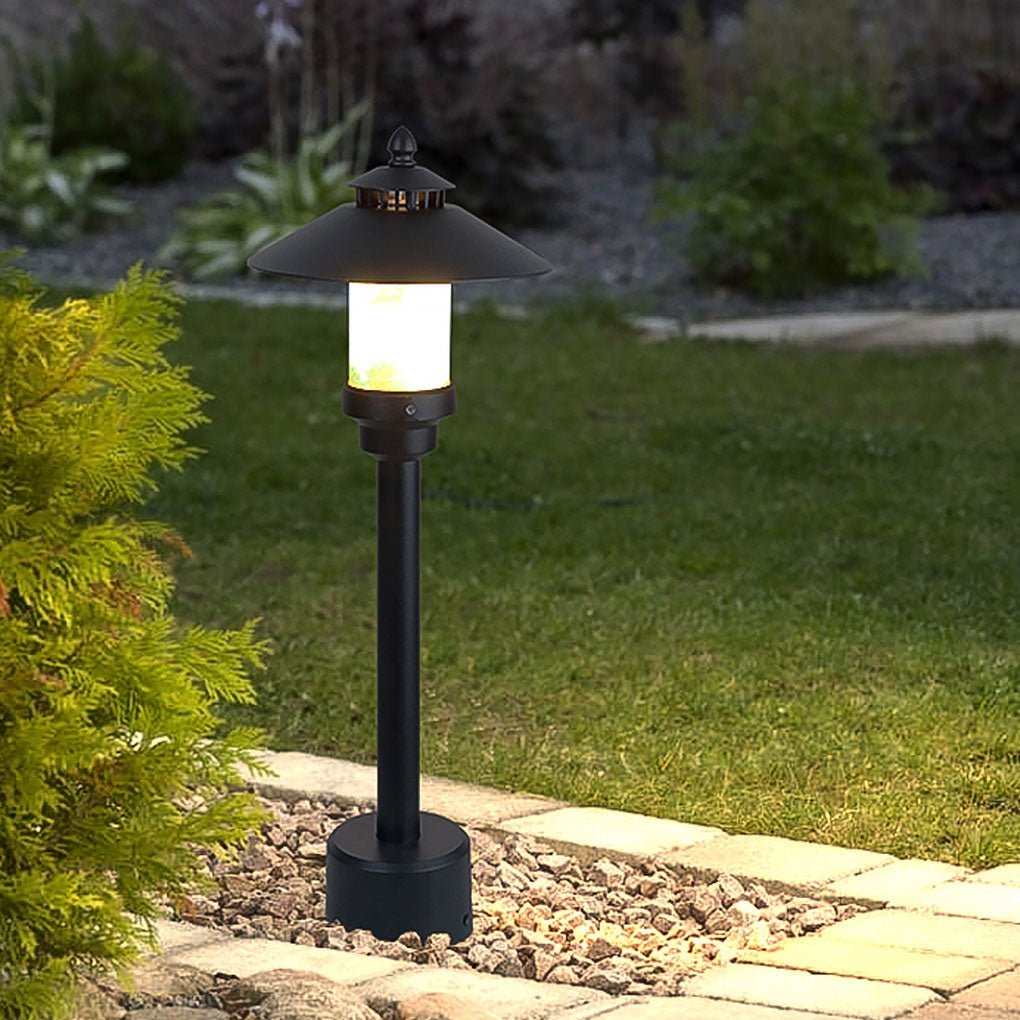 Classic Outdoor Path Light — Aluminum and Marble, E14, IP54, 23" Height