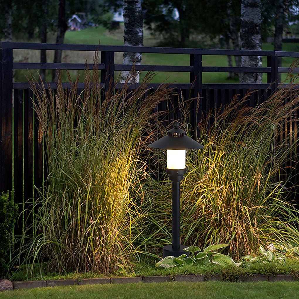 Classic Outdoor Path Light — Aluminum and Marble, E14, IP54, 23" Height