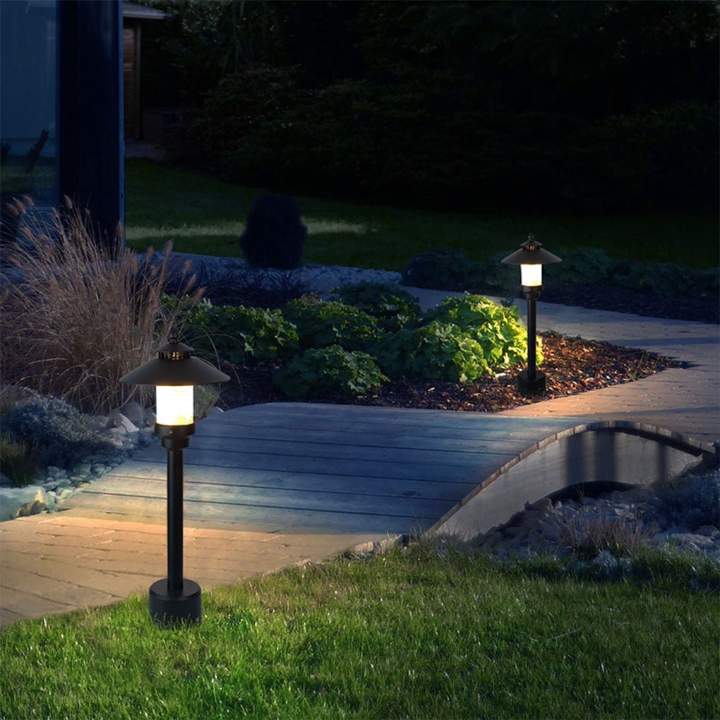 Classic Outdoor Path Light — Aluminum and Marble, E14, IP54, 23" Height