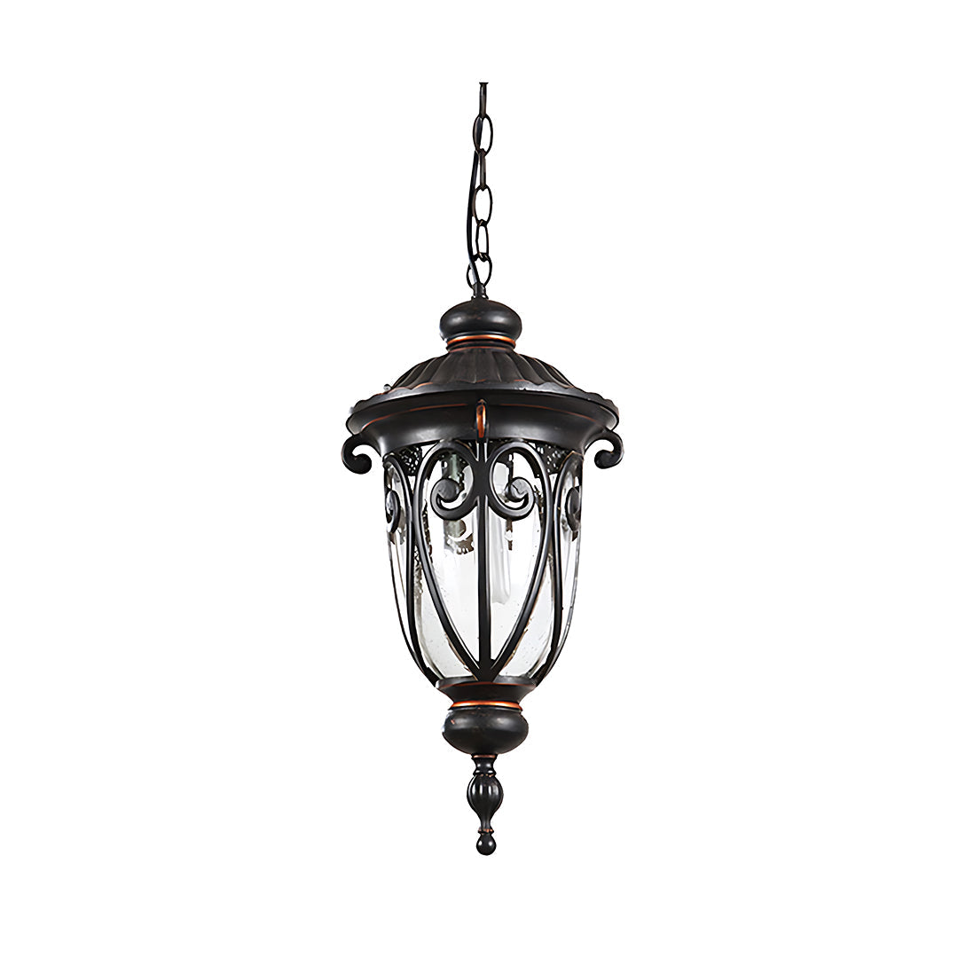 Mid-Century Cone Outdoor Pendant Light — Black Aluminum, Scratch-Resistant Glass, IP54, E27 LED, 7W